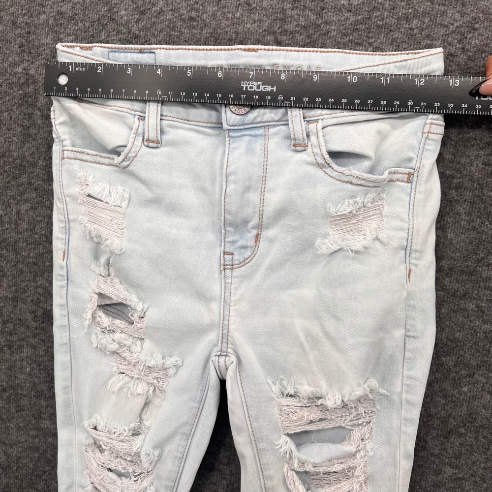 American Eagle Hi-Rise Jegging Crop Light Distressed Jean Ne(x)t Level size 2 - Picture 11 of 14